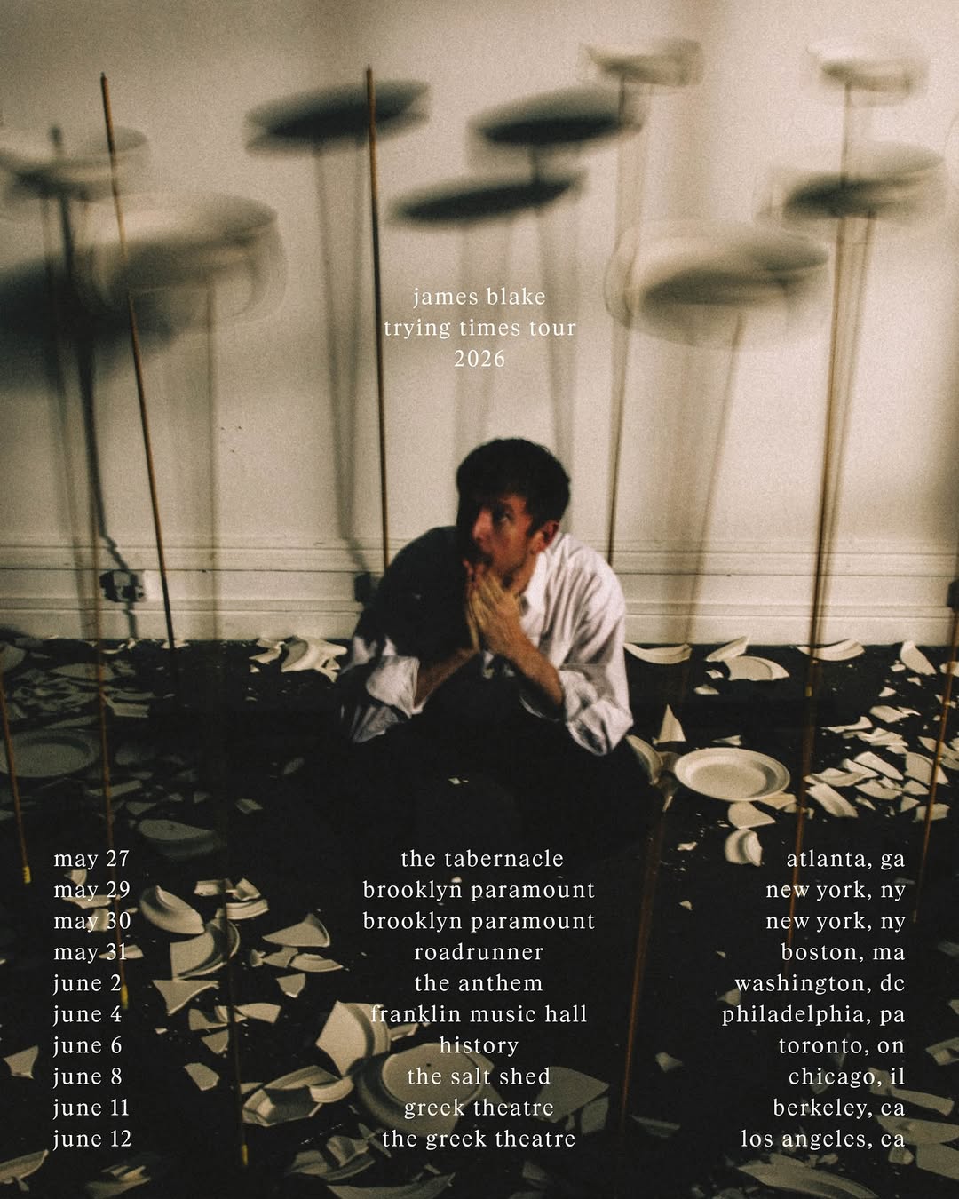 James Blake Trying Times Tour Poster 2026